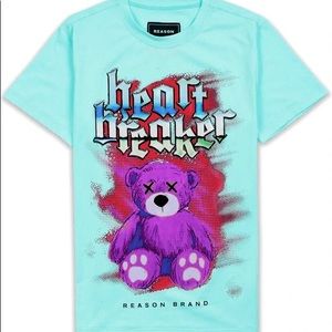 This blue Reason brand graphic t-shirt comes in size S-L